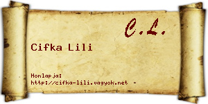 Cifka Lili névjegykártya